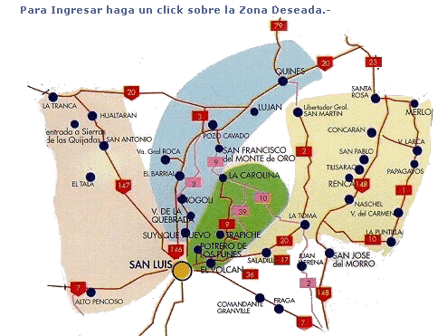 Circuitos Turisticos - Para Ingresar haga un click sobre la zona deseada